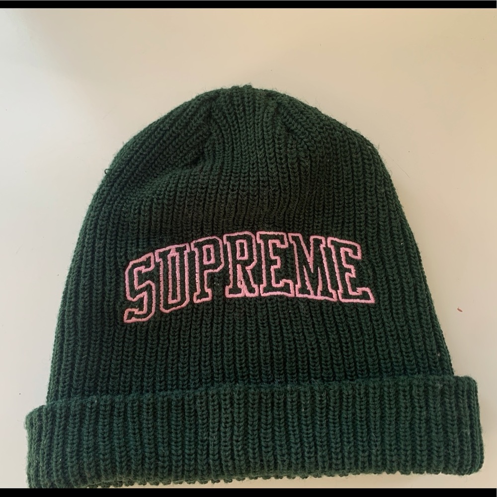Authentic Supreme Loose Gauge Arc Green and Pink Beanie
